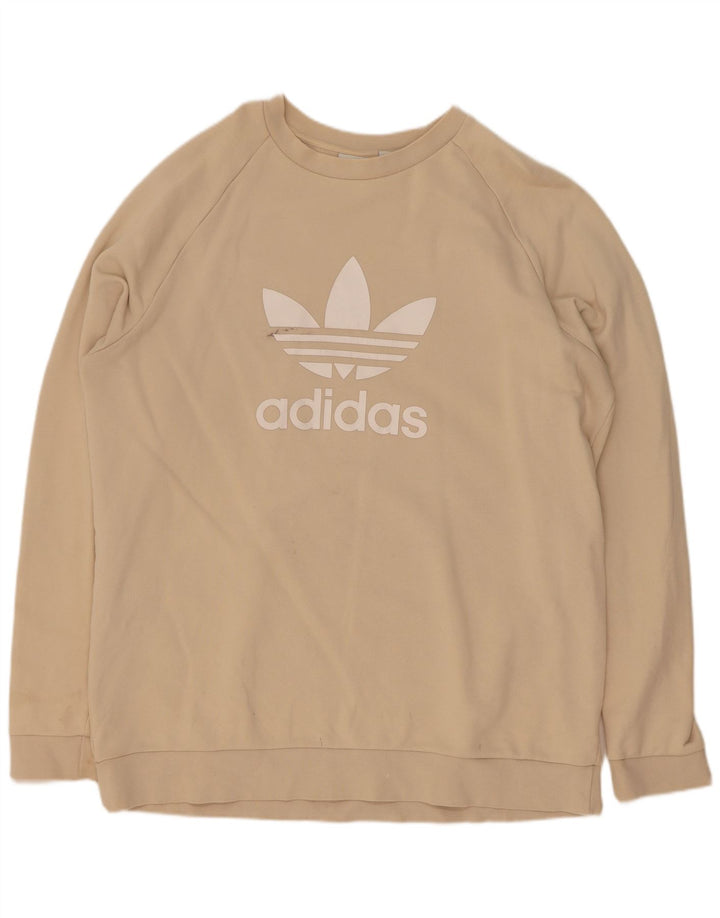 Adidas Graphic Sweatshirt Jumper XL Beige Bomuld