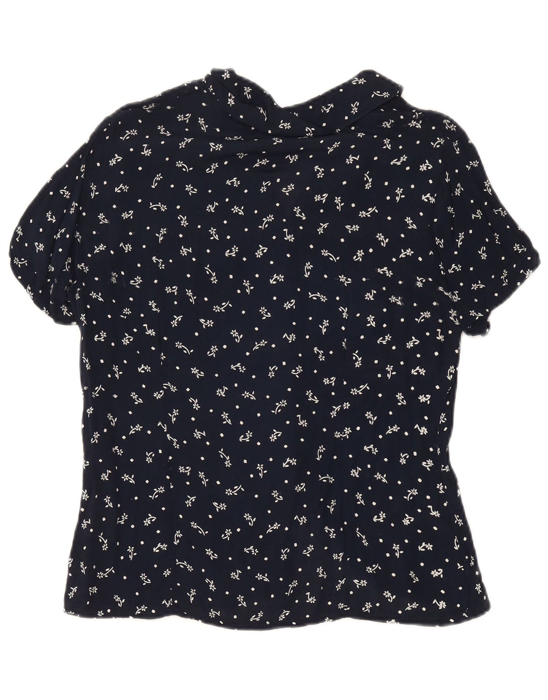 Express Dame Kortærmet Bluse IT 44 Medium Navy Blue Floral