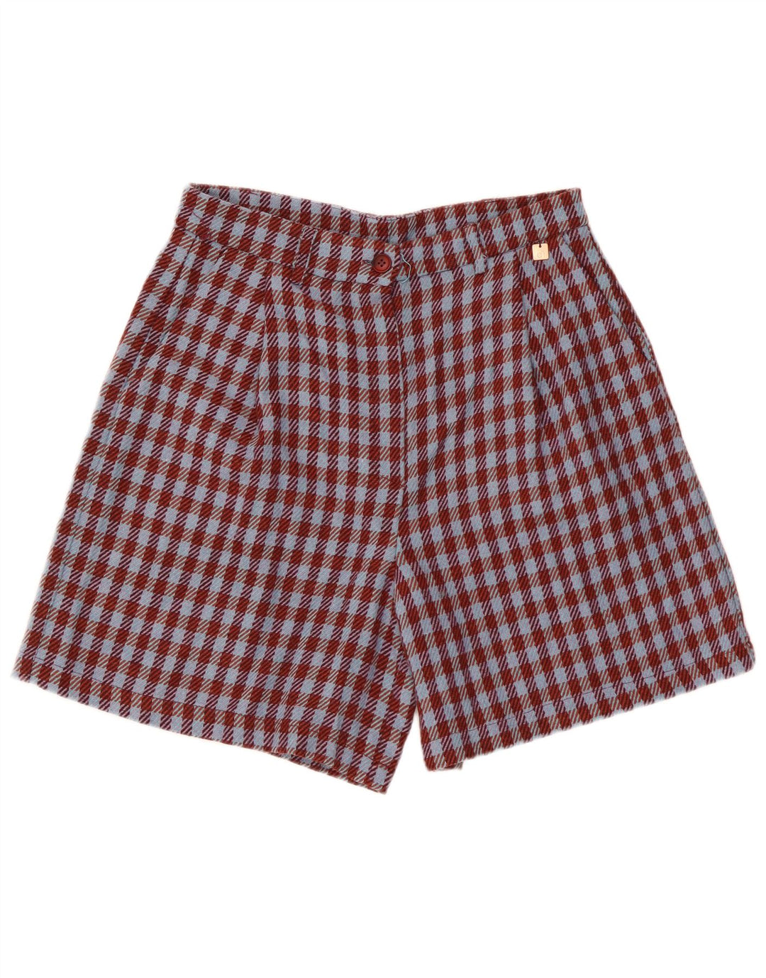 Vintage Kvinder Casual Shorts IT 42 Medium W28 Burgundy Houndstooth