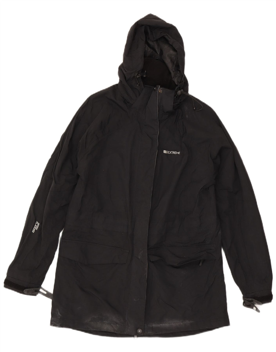 Mountain Warehouse Dame Regnfrakke med hætte UK 12 Medium Sort Nylon