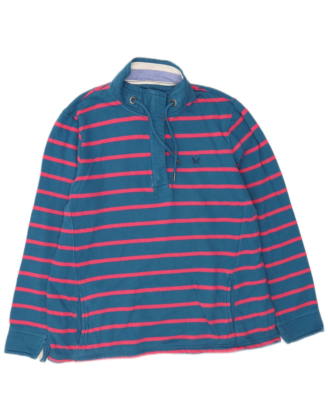 Crew Clothing Dame Oversized Sweatshirt Jumper UK 14 Stor Blå Stribet