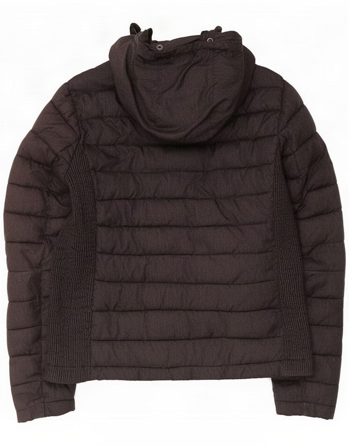 Superdry Polstret hættejakke til kvinder UK 16 Stor sort polyester
