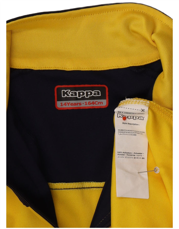 KAPPA Boys Graphic Sweatshirt Jumper 13-14 Years Yellow Colourblock