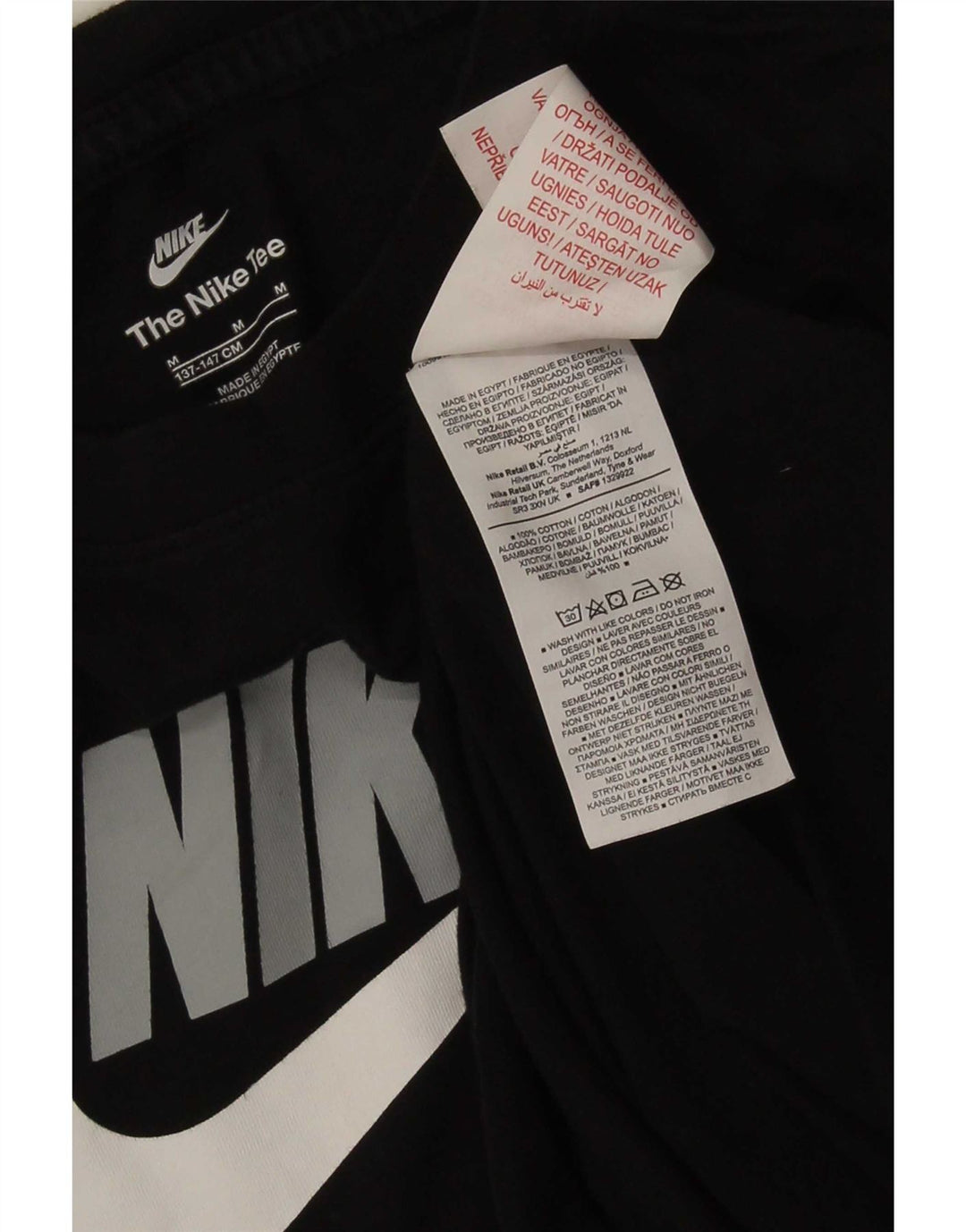 Nike drenge grafisk t-shirt top 10-11 år medium sort bomuld