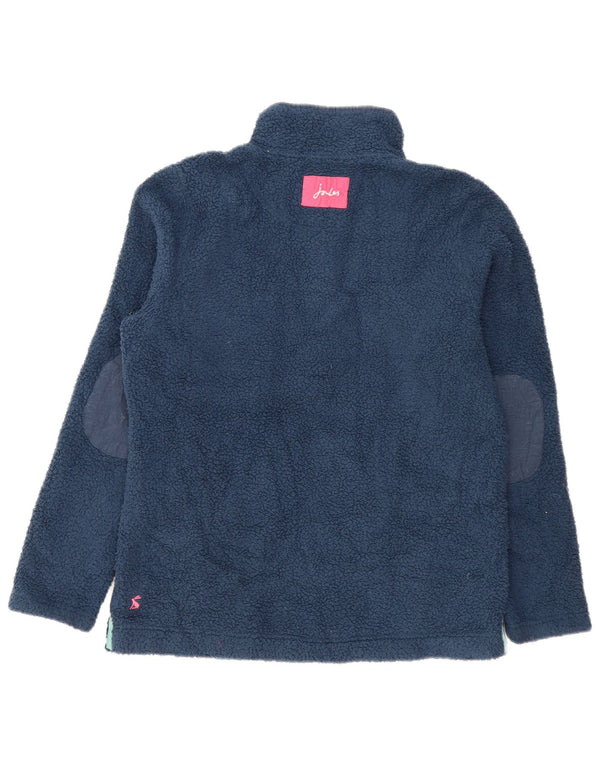 Joules Dame Oversized Button Neck Fleece Jumper UK 12 Medium Navy Blue
