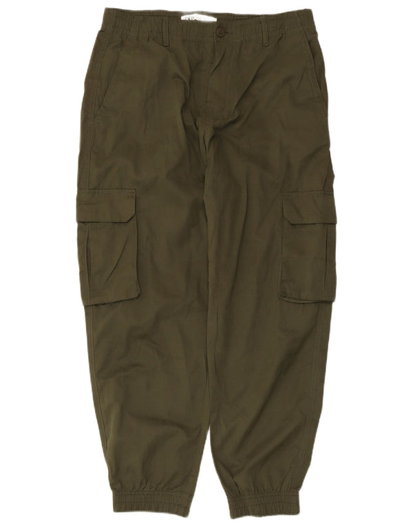 Zara Womens Crop Joggers Cargo Bukser Medium W31 L25 Khaki