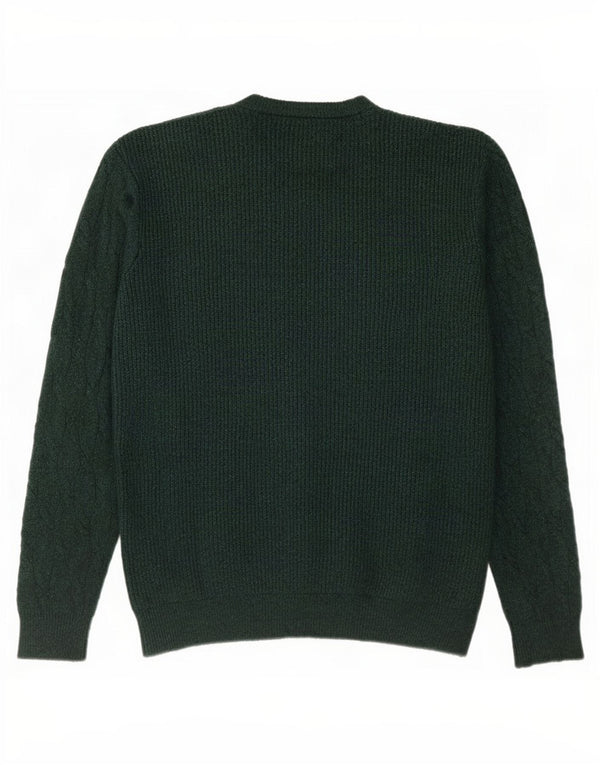 Marks & Spencer Herre sweater med rund hals, stor grøn polyamid