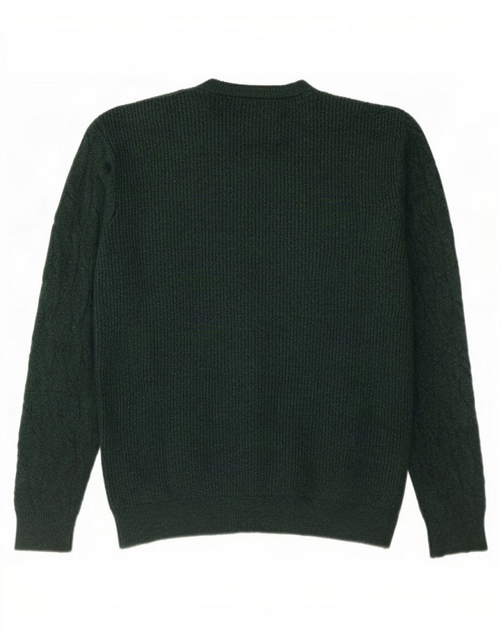 Marks & Spencer Herre sweater med rund hals, stor grøn polyamid