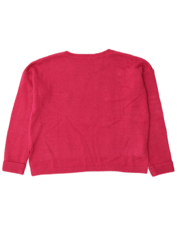 Benetton Girls Boat Neck sweater 11-12 år 2XL Pink Akryl