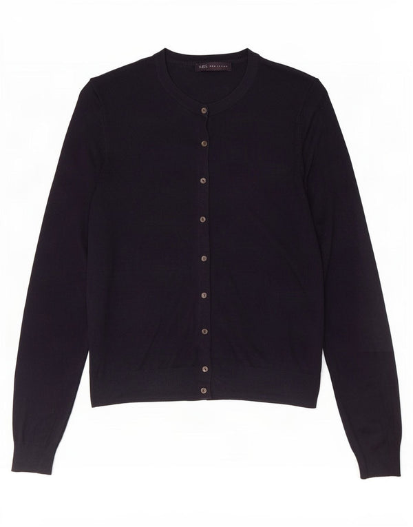 Marks & Spencer Dame Cardigan Sweater UK 14 Medium Navy Blue Viscose