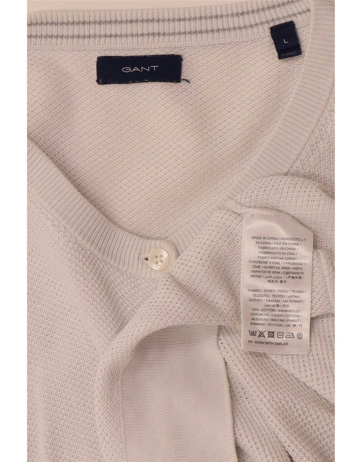 Gant Dame Cardigan Sweater UK 16 Large Off White Bomuld