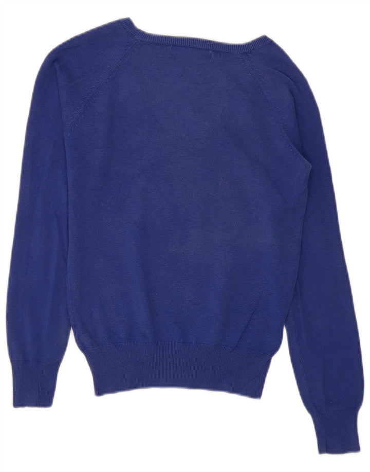 Zara Dame V-hals sweater UK 10 Small Blue