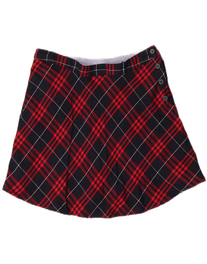 TOMMY HILFIGER Girls Plus Size Skort 15-16 Years W30 Navy Blue Check Vintage Tommy Hilfiger and Second-Hand Tommy Hilfiger from Messina Hembry 