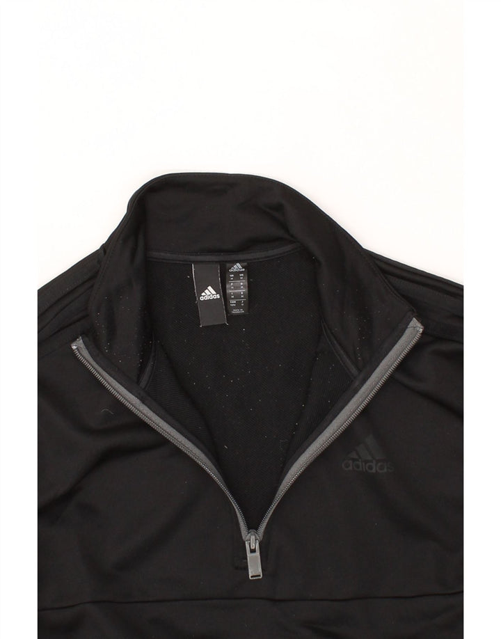 ADIDAS Mens Aeroready Zip Neck Pullover Tracksuit Top Medium Black Vintage Adidas and Second-Hand Adidas from Messina Hembry 
