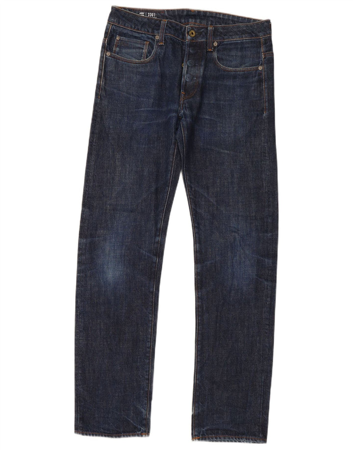 G-Star Straight Jeans til mænd W30 L34 Marineblå bomuld