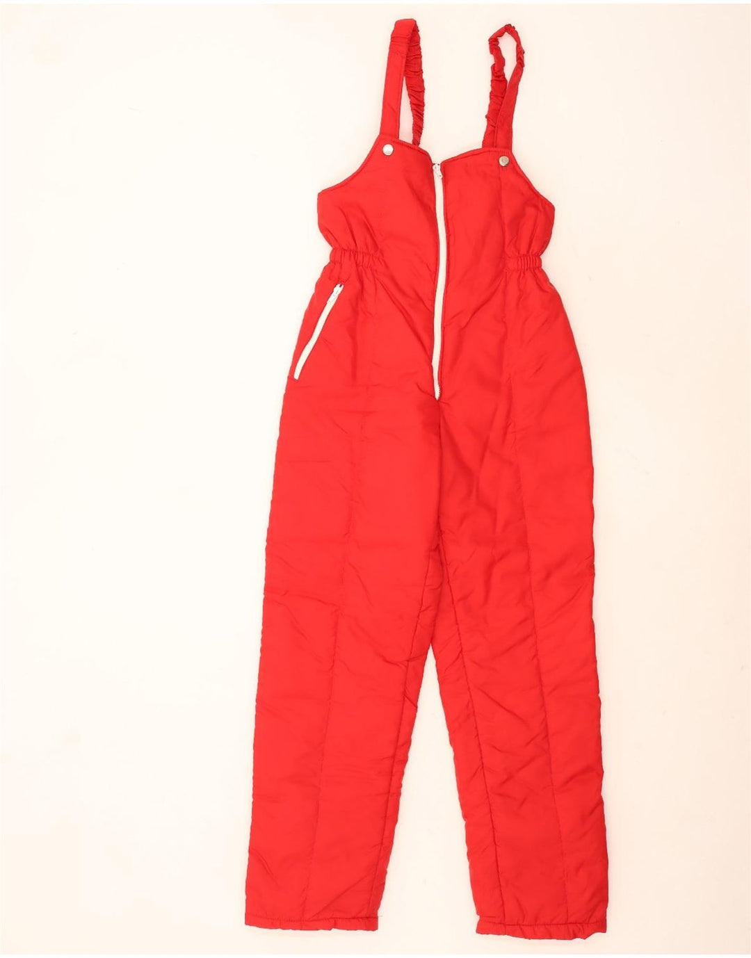 Vintage Dame Ærmeløs Ski Jumpsuit UK 12 Medium Red