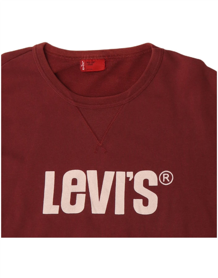 Levi's Grafisk sweatshirt til mænd, stor rødbrun bomuld