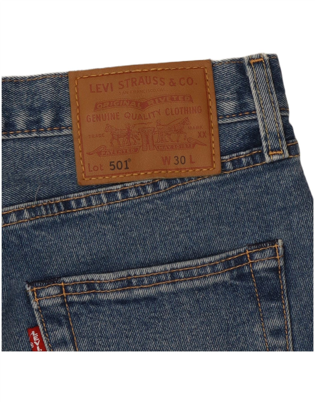 LEVI'S Herre 501 denimshorts W30 Mellemblå bomuld
