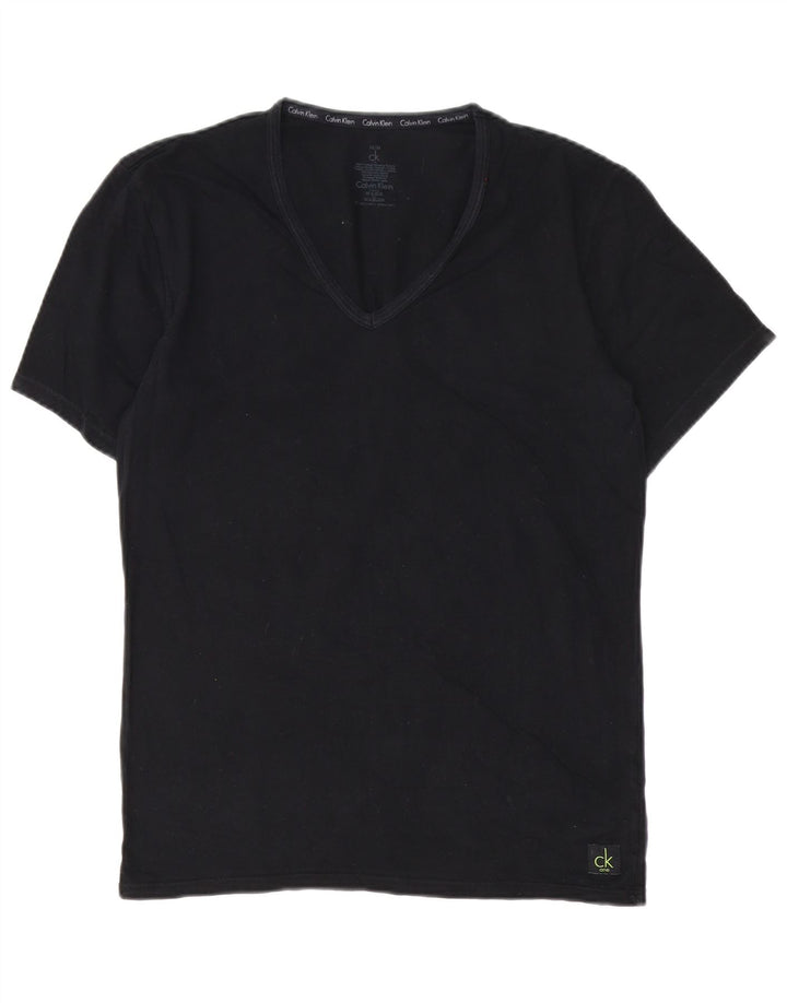 Calvin Klein Herre T-Shirt Top Medium Sort Bomuld