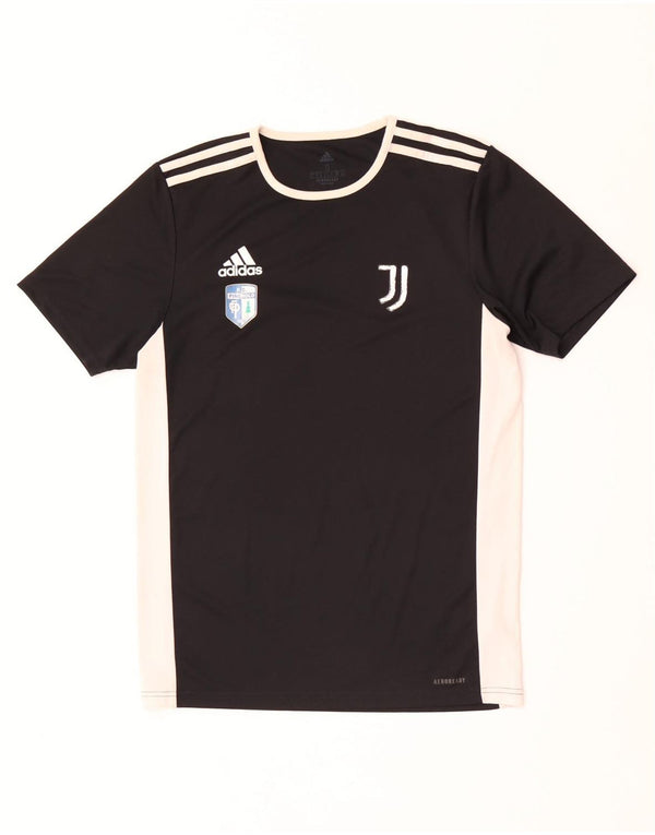 Adidas Juventus grafisk T-shirt top til mænd, lille sort colourblock polyester