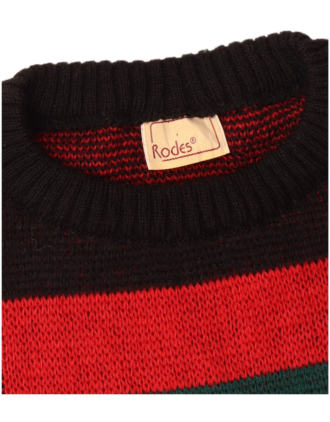 Rodes Herre Crew Neck Jumper Sweater Medium Rød Geometrisk