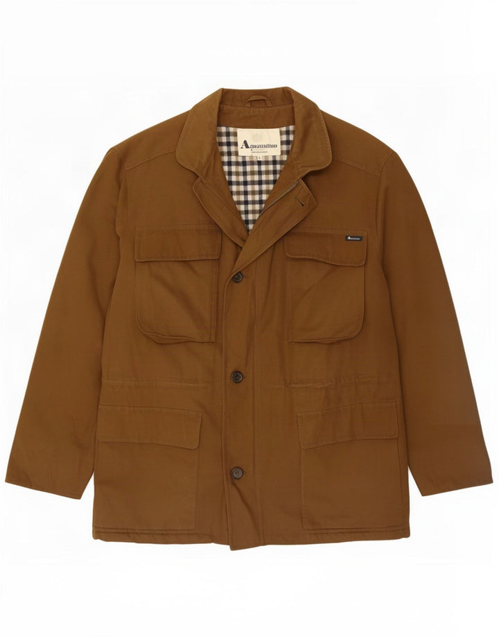 Aquascutum Herre Utility Jacket UK 38 Medium Brun Bomuld