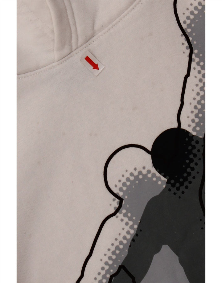 JORDAN Grafisk hættetrøje til drenge 13-14 år XL Hvid bomuld