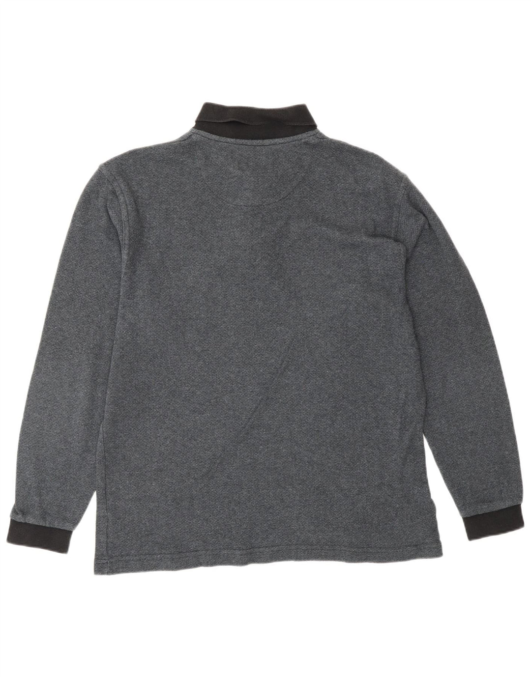 LOUIS FERAUD Langærmet poloshirt til mænd mellemgrå bomuld