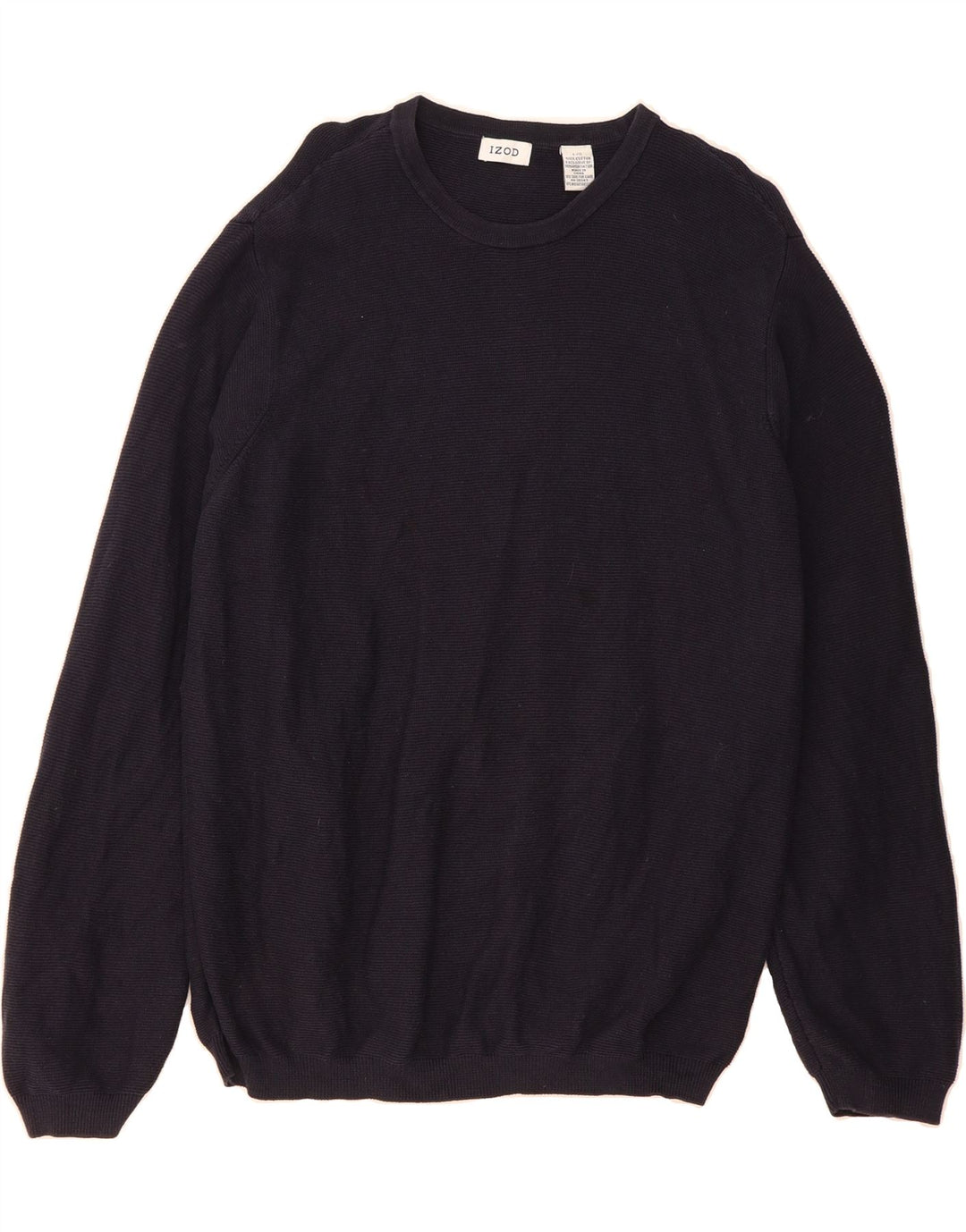 IZOD Mens Crew Neck Jumper Sweater Large Navy Blue Cotton Vintage Izod and Second-Hand Izod from Messina Hembry 