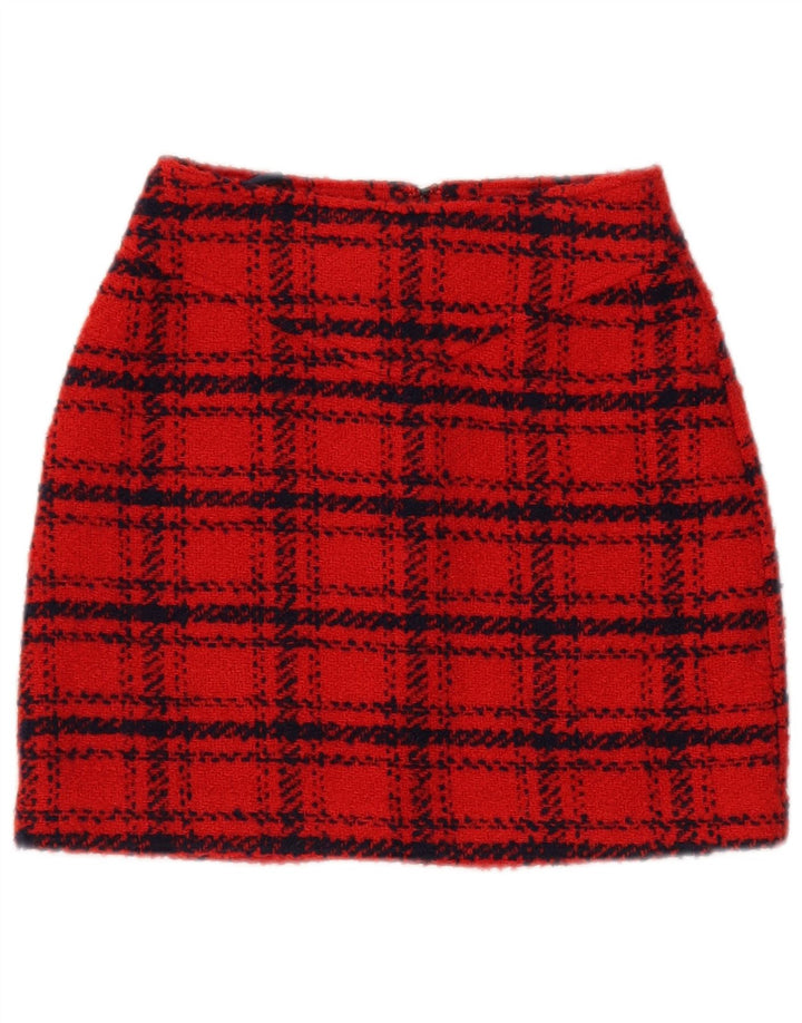 Piombo Dame Mini Nederdel IT 38 XS W26 Rødternet polyester