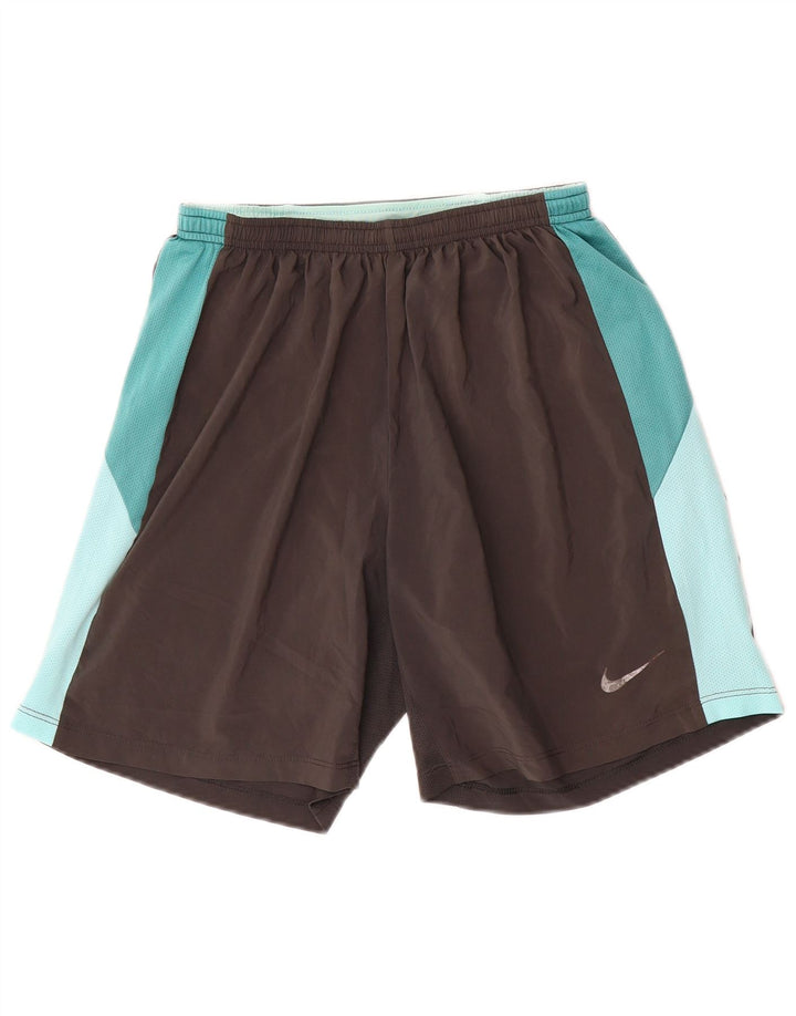 Nike Herre Dri Fit Sportshorts Små Grå Colourblock Polyester