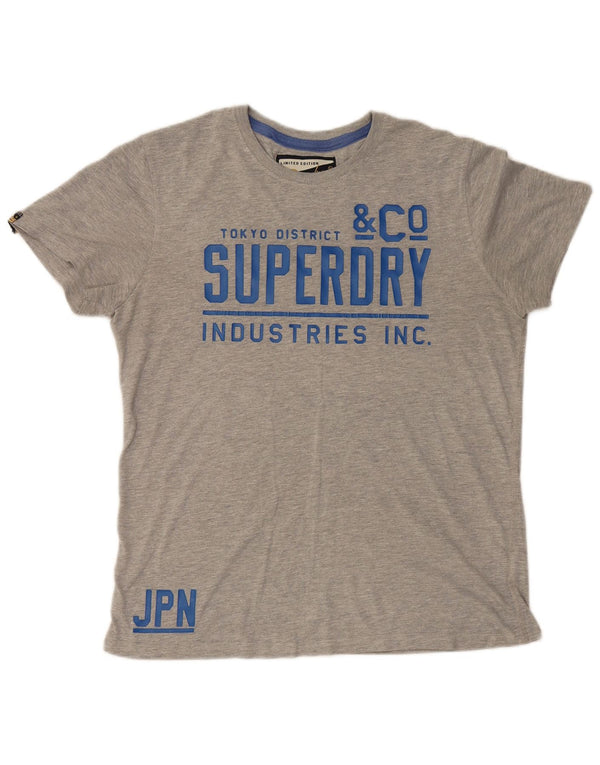 Superdry Herre grafisk T-shirt Top XL Grå Bomuld
