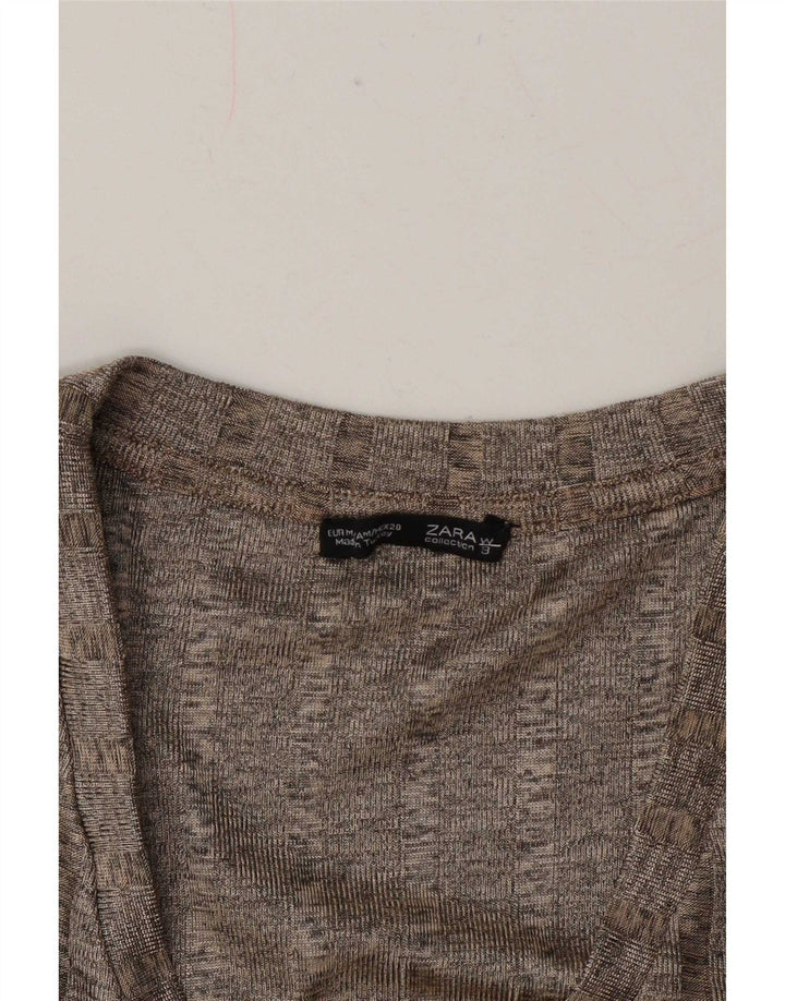 Zara Dame Oversized T-Shirt Kjole UK 14 Medium Grå Stribet