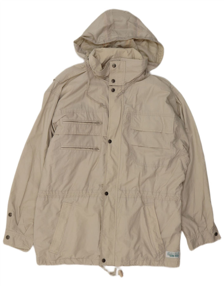 KLEPPER Herre Gore-Tex Utility-jakke med hætte UK 38 Medium Beige Bomuld