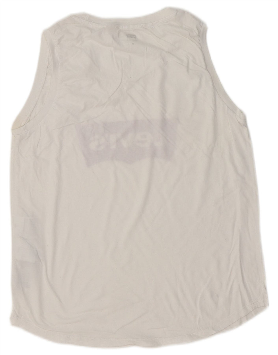 LEVI'S Kvinder Grafisk Vest Top UK 14 Medium Hvid Bomuld