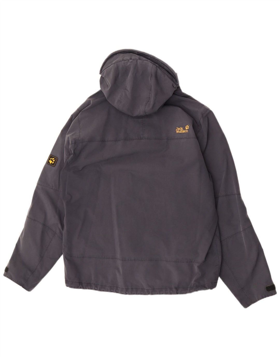 Jack Wolfskin Regnjakke med hætte til mænd UK 40/42 Stor marineblå polyamid