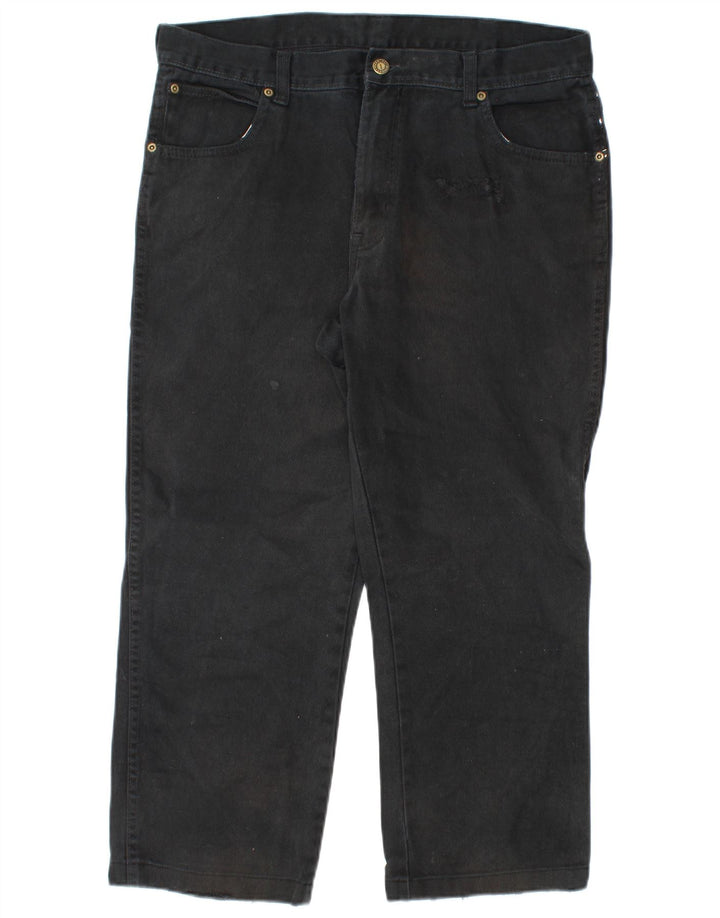 Wrangler Herre Regular Fit Cropped Jeans W36 L24 Sort bomuld