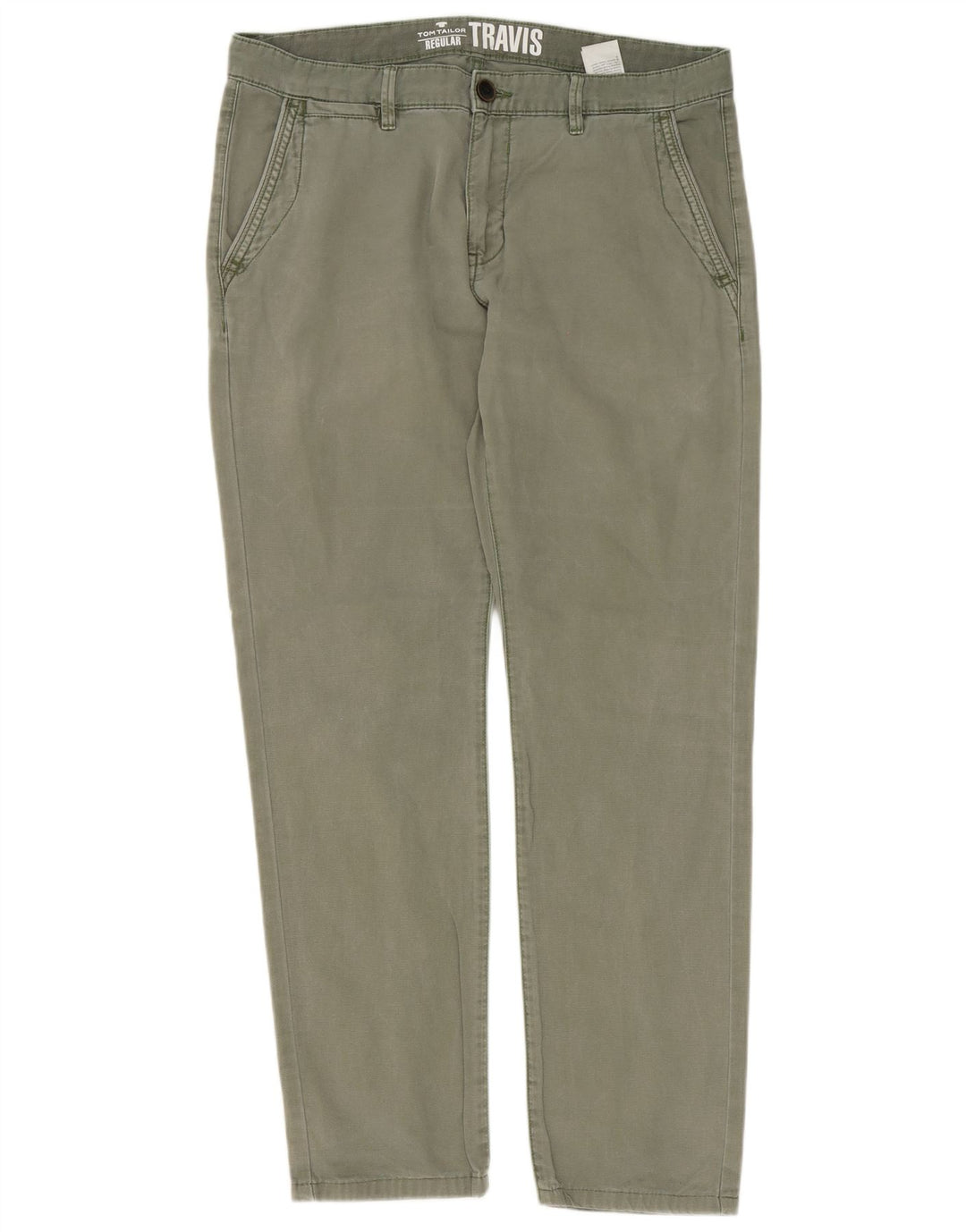 Tom Tailor Herre Regular Fit Chinobukser W34 L32 Khaki Bomuld