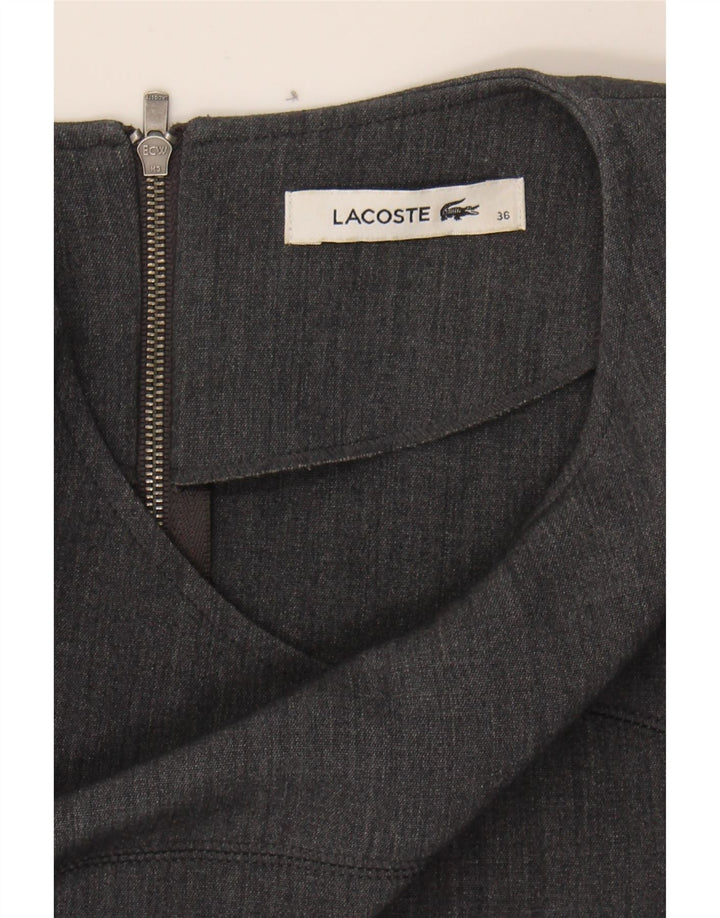 LACOSTE Womens Bodycon Dress Size 36 Small Grey Polyester Vintage Lacoste and Second-Hand Lacoste from Messina Hembry 
