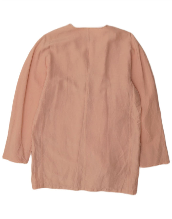 Max Mara Herre 3-knaps blazerjakke UK 12 Medium Pink Linen