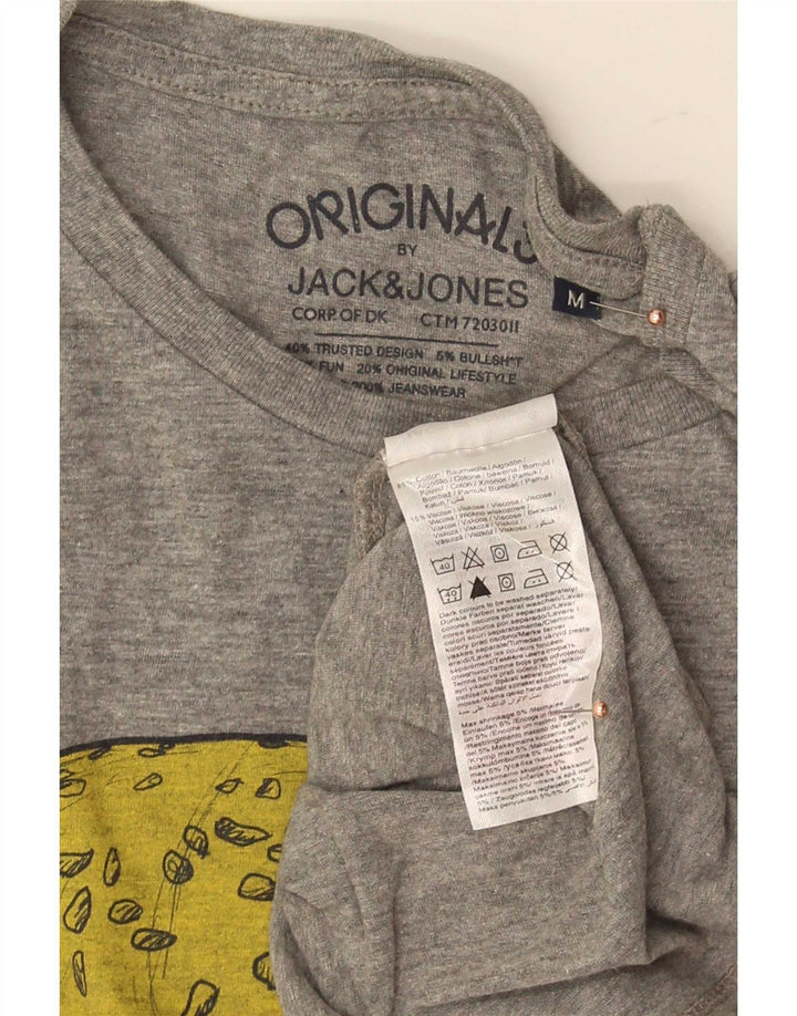 Jack & Jones Herre grafisk T-shirt Top mellemgrå bomuld