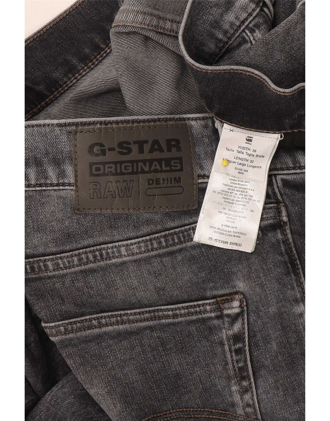G-Star Herre Regular Tapered Jeans W38 L32 Grå Bomuld