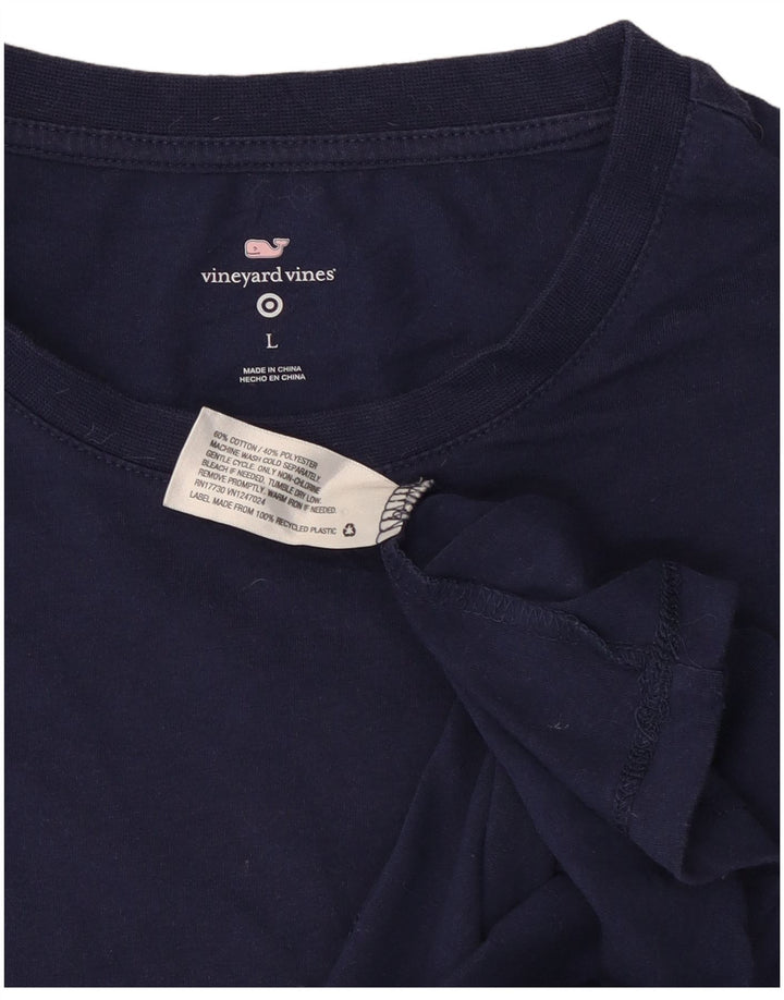 Vineyard Vines Herre grafisk T-shirt Top Stor marineblå bomuld