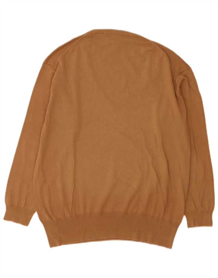 Zara Dame V-hals sweater UK 14 Medium Beige Bomuld