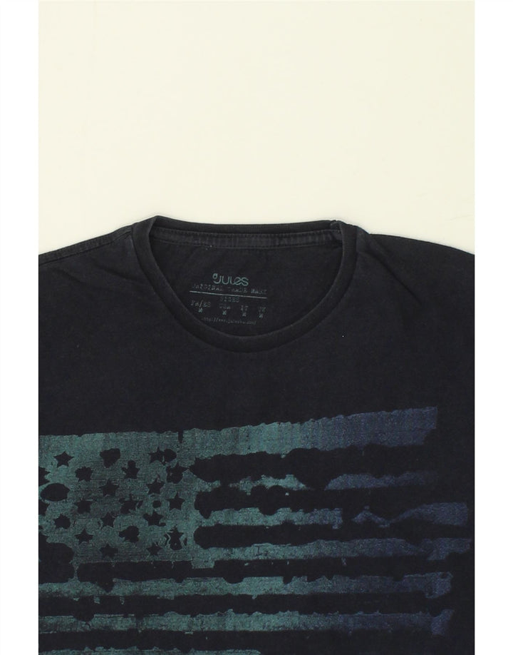 JULES Mens Graphic T-Shirt Top Medium Navy Blue Cotton Vintage Jules and Second-Hand Jules from Messina Hembry 