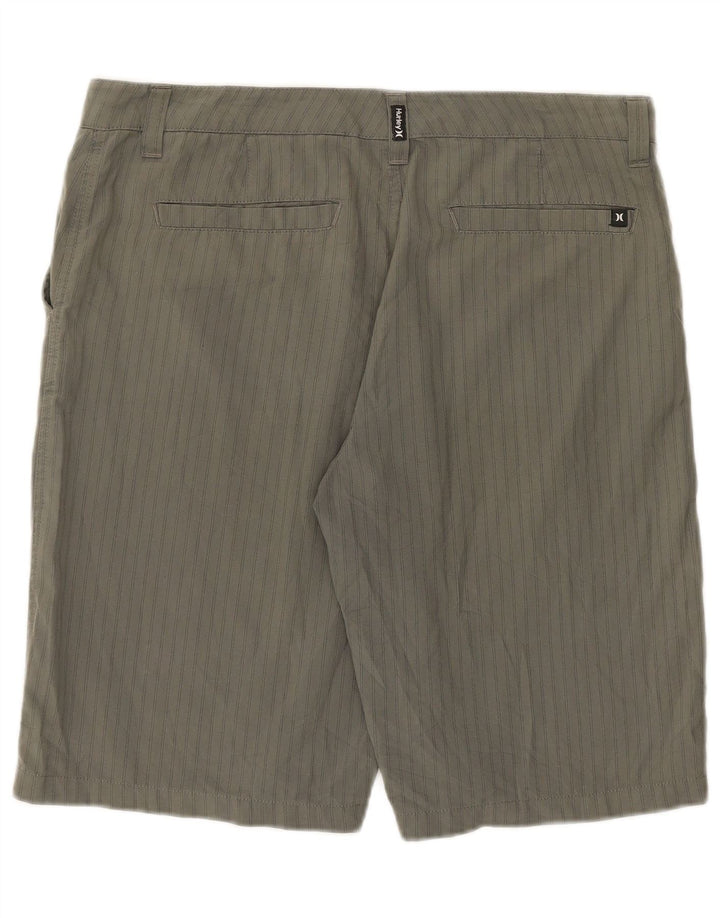 Hurley Herre Chino Shorts Large W34 Gråstribet polyester