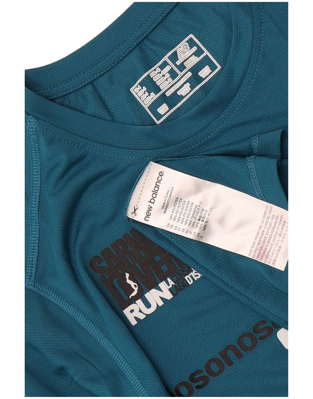 New Balance Herre grafisk T-shirt top lille blå polyester