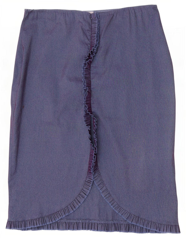 Vintage lige nederdel til kvinder UK 12 Medium W30 Purple Viscose