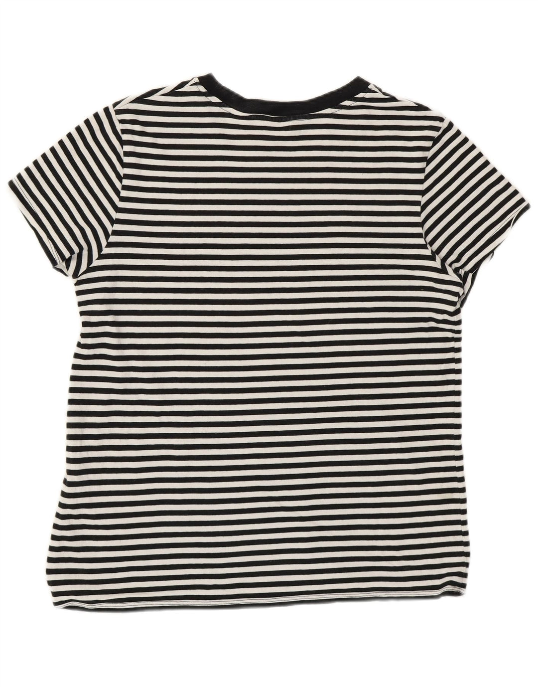 Levi's Dame T-Shirt Top UK 14 Medium Hvid Stribet Bomuld Nautical