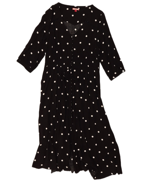Joe Browns skjortekjole til kvinder med 3/4 ærmer UK 16 Large Black Polka Dot